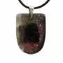 Jewelry - Bog Oak & Resin Pendant – Shield, 37x26x6 mm – Timeless Shadows - GLASS4CANDLES