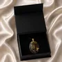Jewelry - Bog Oak & Gold-Tone Leaf Pendant – Oval – Luminous – gold-tone leaf - GLASS4CANDLES