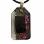 Bijoux - Pendentif en chêne noir et résine – rectangle – Ombres Éternelles - GLASS4CANDLES