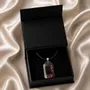 Bijoux - Pendentif en chêne noir et résine – rectangle – Ombres Éternelles - GLASS4CANDLES