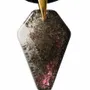 Jewelry - Bog Oak & Resin Pendant – Shield, 39x24x6 mm – Timeless Shadows - GLASS4CANDLES