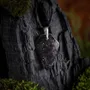 Jewelry - Bog Oak & Resin Pendant – Shield, 39x24x6 mm – Timeless Shadows - GLASS4CANDLES
