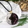 Jewelry - Bog Oak & Resin Pendant – Round, 39x38x6 mm – Timeless Shadows - GLASS4CANDLES