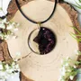 Jewelry - Bog Oak & Resin Pendant – Round, 39x38x6 mm – Timeless Shadows - GLASS4CANDLES