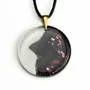 Jewelry - Bog Oak & Resin Pendant – Round, 39x38x6 mm – Timeless Shadows - GLASS4CANDLES