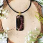Jewelry - Bog Oak & Resin Pendant – Rectangle, 38x18x6 mm – Timeless Shadows - GLASS4CANDLES