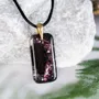 Jewelry - Bog Oak & Resin Pendant – Rectangle, 38x18x6 mm – Timeless Shadows - GLASS4CANDLES