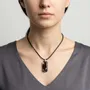 Jewelry - Bog Oak & Resin Pendant – Rectangle, 38x18x6 mm – Timeless Shadows - GLASS4CANDLES