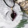 Jewelry - Bog Oak & Resin Pendant – Diamond, 37x26x6 mm – Timeless Shadows - GLASS4CANDLES