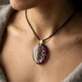 Jewelry - Bog Oak & Resin Pendant – Oval, 37x28x6 mm – Timeless Shadows - GLASS4CANDLES