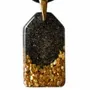 Jewelry - Bog Oak & Gold-Tone Leaf Pendant – Rectangle – Ancient Soul - GLASS4CANDLES