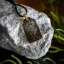 Jewelry - Bog Oak & Gold-Tone Leaf Pendant – Rectangle – Ancient Soul - GLASS4CANDLES