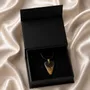 Jewelry - Bog Oak & Gold-Tone Leaf Pendant – Heart, 38x26x6 mm – Ancient Soul - GLASS4CANDLES