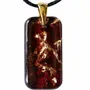 Bijoux - Pendentif en résine et feuille dorée, 38x18x6 mm – Échos Dorés - GLASS4CANDLES