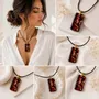 Bijoux - Pendentif en résine et feuille dorée, 38x18x6 mm – Échos Dorés - GLASS4CANDLES
