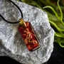 Bijoux - Pendentif en résine et feuille dorée, 38x18x6 mm – Échos Dorés - GLASS4CANDLES