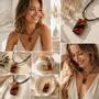 Bijoux - Pendentif en chêne noir et ambre – rectangle – Origine Terrestre - GLASS4CANDLES
