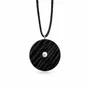 Jewelry - Bog Oak & Austrian Crystal Pendant – Round, 40x40x6 mm – small opening - GLASS4CANDLES