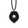 Jewelry - Bog Oak & Austrian Crystal Pendant – Shield – textured surface - GLASS4CANDLES