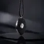 Jewelry - Bog Oak & Austrian Crystal Pendant – Shield – textured surface - GLASS4CANDLES