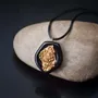Jewelry - Bog Oak & Resin Pendant – Shield, 42x35x6 mm - GLASS4CANDLES
