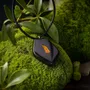 Jewelry - Bog Oak & Baltic Amber Pendant – Shield, 45x35x8 mm – single amber - GLASS4CANDLES