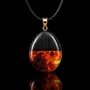 Jewelry - Bog Oak & Baltic Amber Pendant – Oval, 40x25x8 mm - GLASS4CANDLES