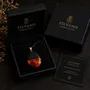 Jewelry - Bog Oak & Baltic Amber Pendant – Oval, 40x25x8 mm - GLASS4CANDLES