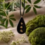 Jewelry - Bog Oak & Baltic Amber Pendant – Drop, 45x30x8 mm - GLASS4CANDLES