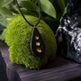 Jewelry - Bog Oak & Baltic Amber Pendant – Drop, 45x30x8 mm - GLASS4CANDLES
