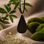 Jewelry - Bog Oak & Baltic Amber Pendant – Drop, 45x30x8 mm - GLASS4CANDLES