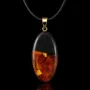 Jewelry - Bog Oak & Baltic Amber Pendant – Drop, 45x20x8 mm - GLASS4CANDLES