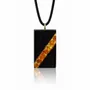 Jewelry - Bog Oak & Baltic Amber Pendant – Rectangle, 40x22x8 mm – amber - GLASS4CANDLES
