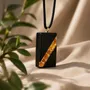 Jewelry - Bog Oak & Baltic Amber Pendant – Rectangle, 40x22x8 mm – amber - GLASS4CANDLES
