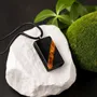 Jewelry - Bog Oak & Baltic Amber Pendant – Rectangle, 40x22x8 mm – amber - GLASS4CANDLES
