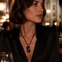 Jewelry - Bog Oak & Baltic Amber Pendant – Rectangle, 40x22x8 mm – amber - GLASS4CANDLES