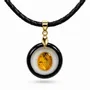 Jewelry - Bog Oak & Amber Pendant Necklace – Round, 24x24x8 mm - GLASS4CANDLES
