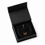 Jewelry - Bog Oak & Amber Pendant – Rectangle, 45x20x6 mm – graphite resin - GLASS4CANDLES