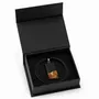 Jewelry - Bog Oak & Amber Pendant – Graphite Monolith Bar – slanted amber base - GLASS4CANDLES