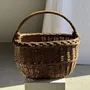 Objets de décoration - Grand panier ancien en osier tressé à anse H45 l43 P25 - OFFICE OBJETS