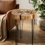 Tables basses - Table basse en chêne et métal noir – cercle, 90x56x53 cm - GLASS4CANDLES