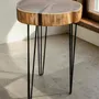 Tables basses - Table basse en chêne et métal noir – cercle, 90x56x53 cm - GLASS4CANDLES