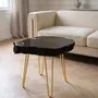 Tables basses - Table basse en chêne noir ancien – 52x55x49 cm – Aurum Grain - GLASS4CANDLES