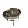 Tables basses - Table basse en chêne noir ancien – 45x58x50 cm – Aurum Orbs - GLASS4CANDLES
