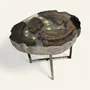 Tables basses - Table basse en chêne noir ancien – 45x58x50 cm – Aurum Orbs - GLASS4CANDLES
