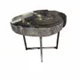 Tables basses - Table basse en chêne noir ancien – 45x58x50 cm – Aurum Orbs - GLASS4CANDLES