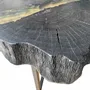 Tables basses - Table basse en chêne noir ancien – 45x50x43 cm – Pure Strata - GLASS4CANDLES