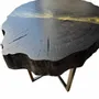 Tables basses - Table basse en chêne noir ancien – 45x50x43 cm – Pure Strata - GLASS4CANDLES