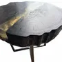 Tables basses - Table basse en chêne noir ancien – 45x50x43 cm – Pure Strata - GLASS4CANDLES