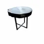 Tables basses - Table basse en chêne noir ancien – 45x50x43 cm – Pure Strata - GLASS4CANDLES